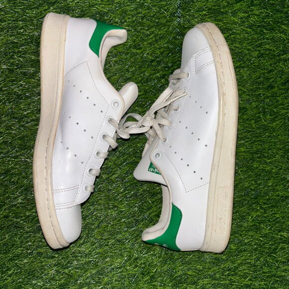 addias stan smith shoes womens 6 green white casual sneaker fashion - Picture 4 of 10